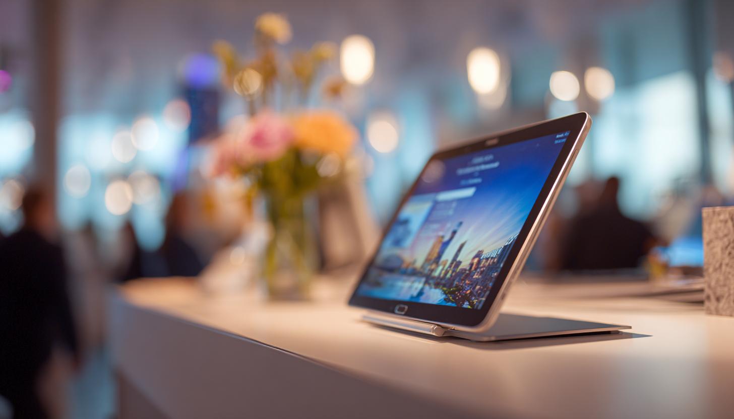 Samsung Tab Ultra mit Durable Tischständer mieten für Ihre Event-Präsentation