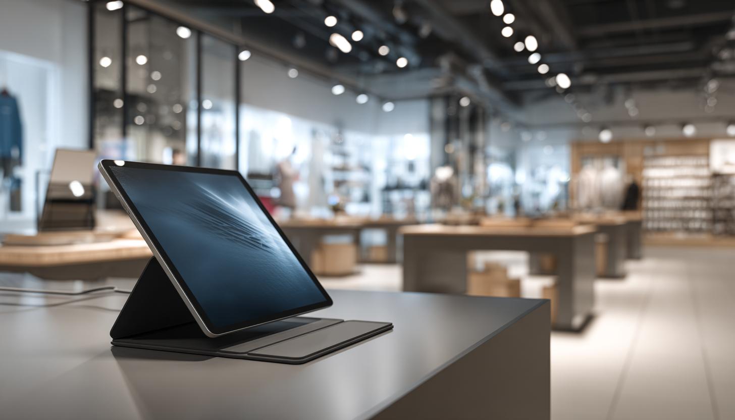 tablet halterung mieten verkaufsflaeche