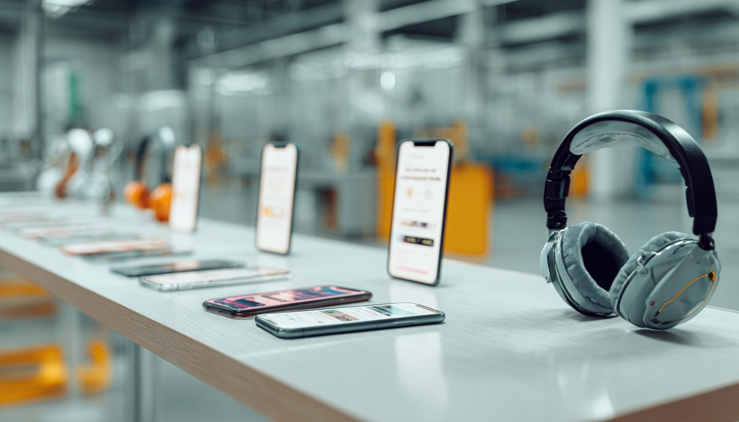 Komplette Hardwarelösungen für Werksführungen mieten: Smartphones & Kopfhörer