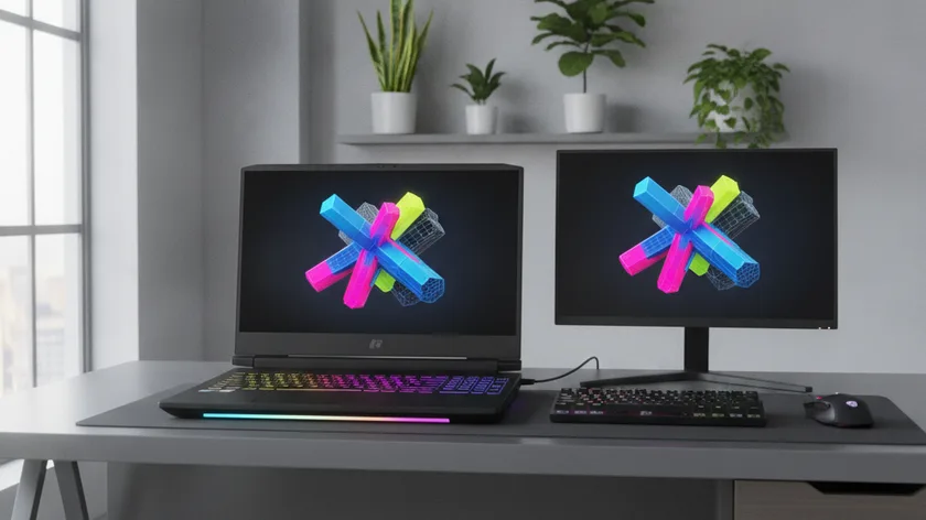 Gemieteter Gaming-Laptop fuer 3D-Rendering und Visualisierung